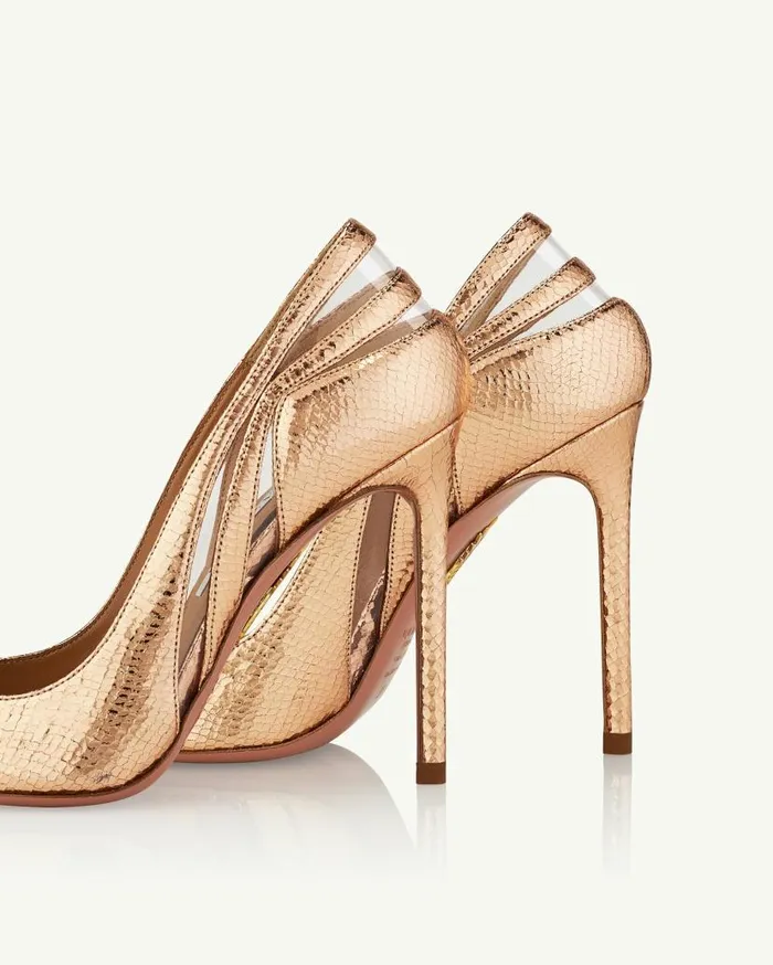 Talk To Me Pump 105 Gold Women Aquazzura Pumps Talk To Me Pump 105 Gold Women Aquazzura Pumps
