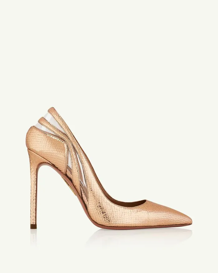 Talk To Me Pump 105 Gold Women Aquazzura Pumps Talk To Me Pump 105 Gold Women Aquazzura Pumps