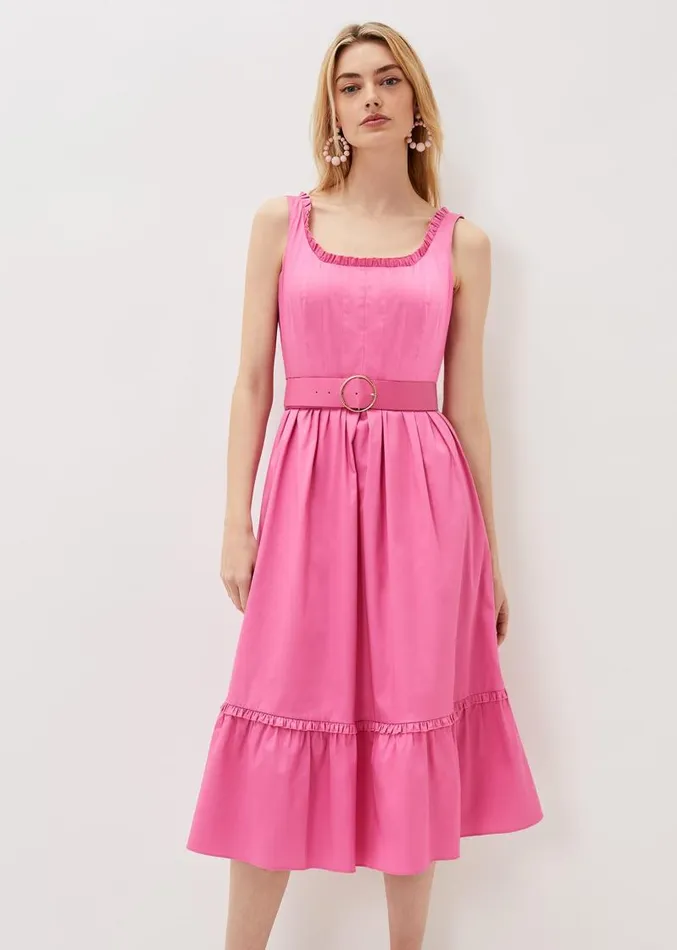 Tanya Belted Midaxi Dress Candy Pink Women Phase Eight Dresses