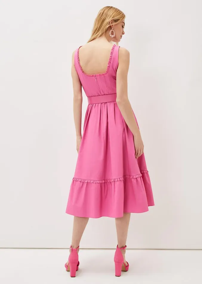 Tanya Belted Midaxi Dress Candy Pink Women Phase Eight Dresses