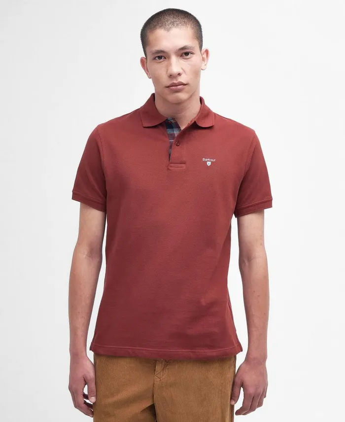 Tartan Pique Polo Shirt Racing Green Men Barbour Polo Shirts