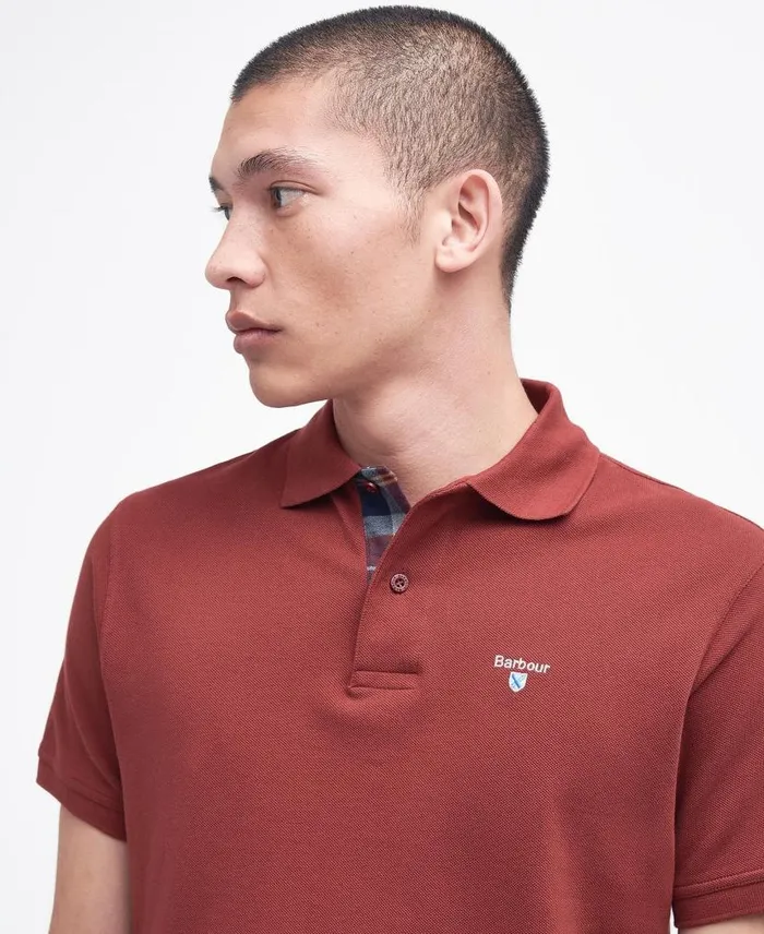 Tartan Pique Polo Shirt Racing Green Men Barbour Polo Shirts
