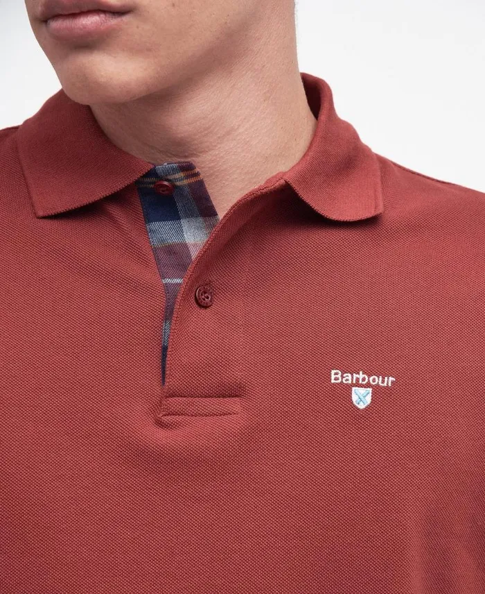 Tartan Pique Polo Shirt Racing Green Men Barbour Polo Shirts