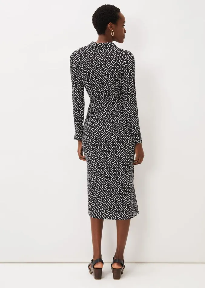 Teigan Abstract Print Midi Dress Blackivory Women Phase Eight Dresses
