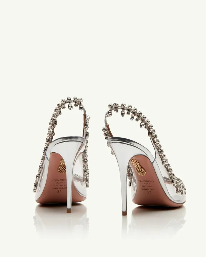 Temptation Crystal Sandal 105 Silver Women Aquazzura Bridal Temptation Crystal Sandal 105 Silver Women Aquazzura Bridal