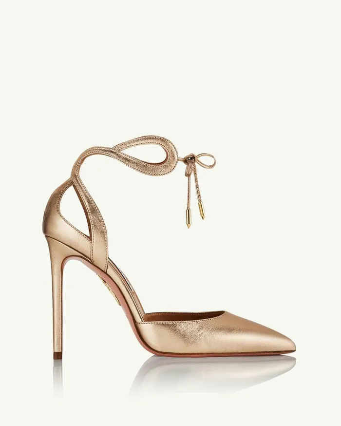 Tessa Pump 105 Gold Women Aquazzura Pumps Tessa Pump 105 Gold Women Aquazzura Pumps
