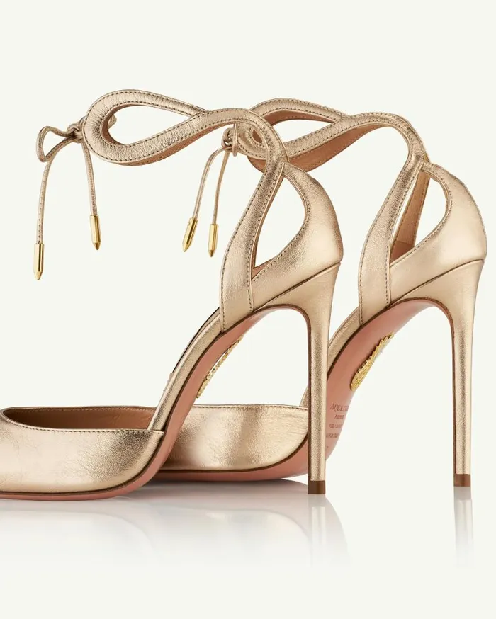 Tessa Pump 105 Gold Women Aquazzura Pumps Tessa Pump 105 Gold Women Aquazzura Pumps