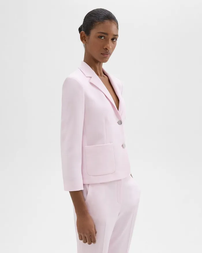 Theory Blazers Jackets Boxy Patch Pocket Blazer In Admiral Crepe Bloom 8211 Women