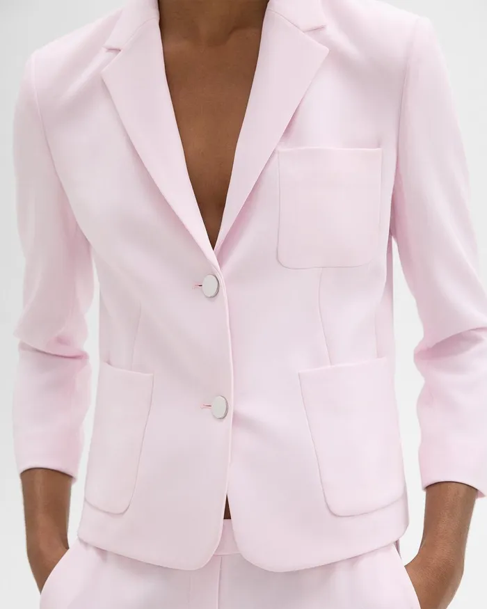 Theory Blazers Jackets Boxy Patch Pocket Blazer In Admiral Crepe Bloom 8211 Women