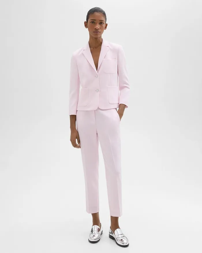 Theory Blazers Jackets Boxy Patch Pocket Blazer In Admiral Crepe Bloom 8211 Women