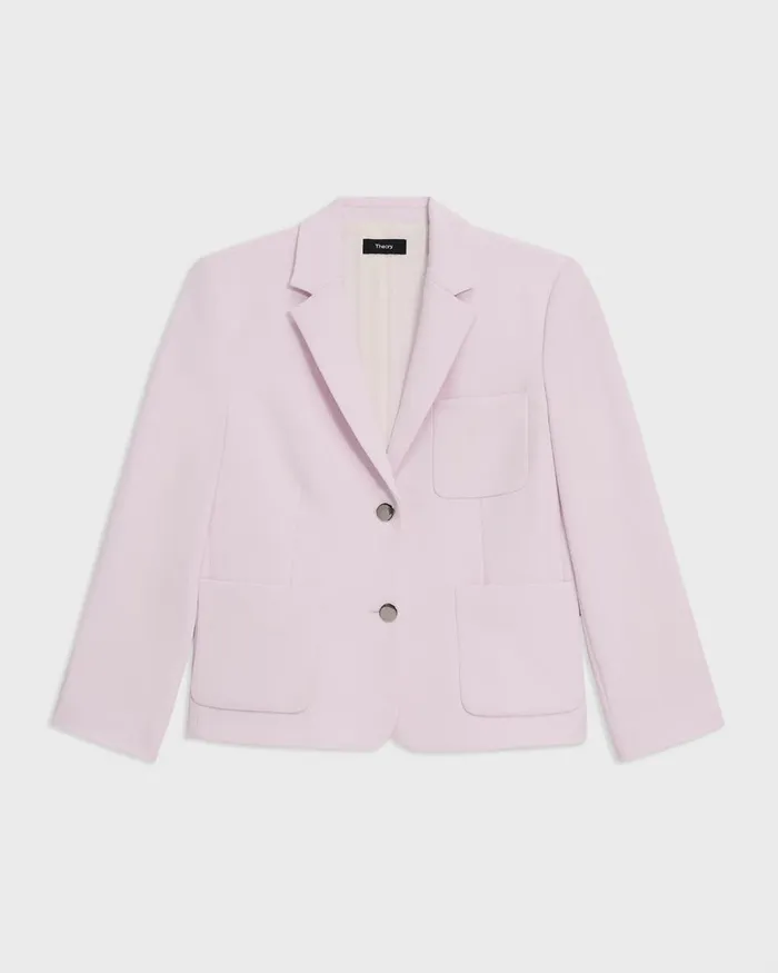 Theory Blazers Jackets Boxy Patch Pocket Blazer In Admiral Crepe Bloom 8211 Women