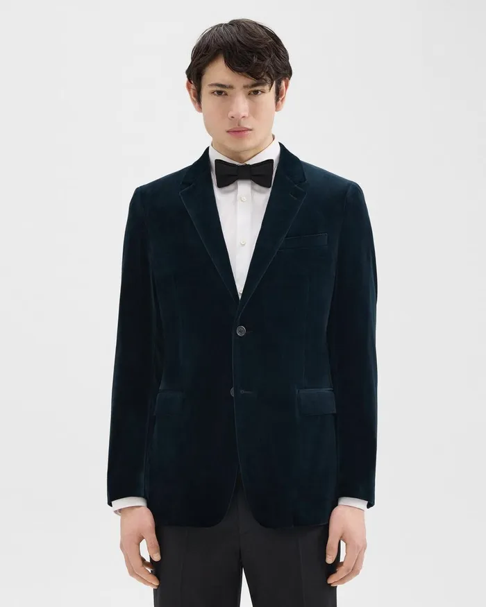 Theory Blazers Jackets Chambers Blazer In Stretch Velvet Baltic 8211 Men