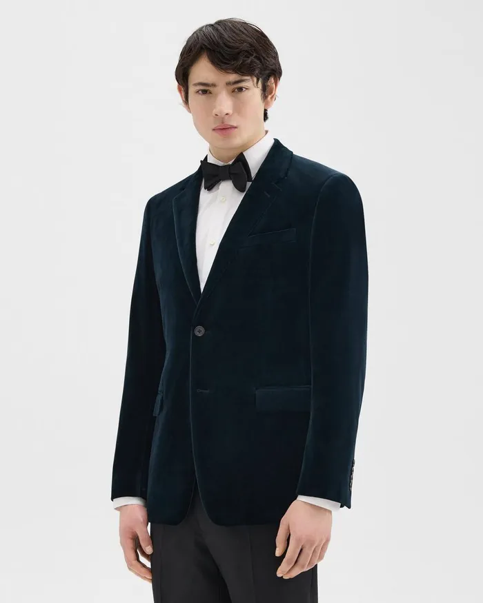 Theory Blazers Jackets Chambers Blazer In Stretch Velvet Baltic 8211 Men