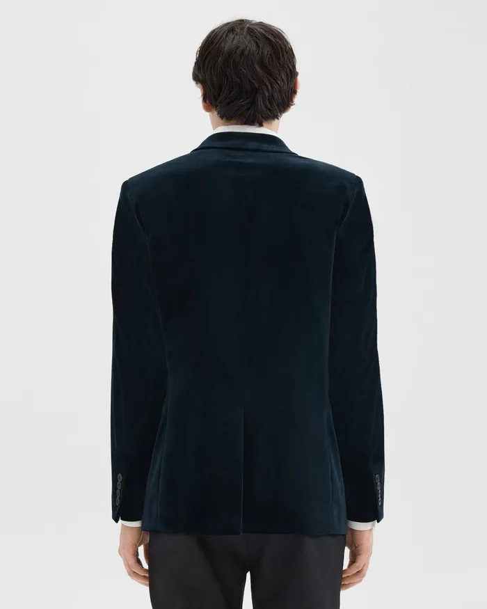 Theory Blazers Jackets Chambers Blazer In Stretch Velvet Baltic 8211 Men