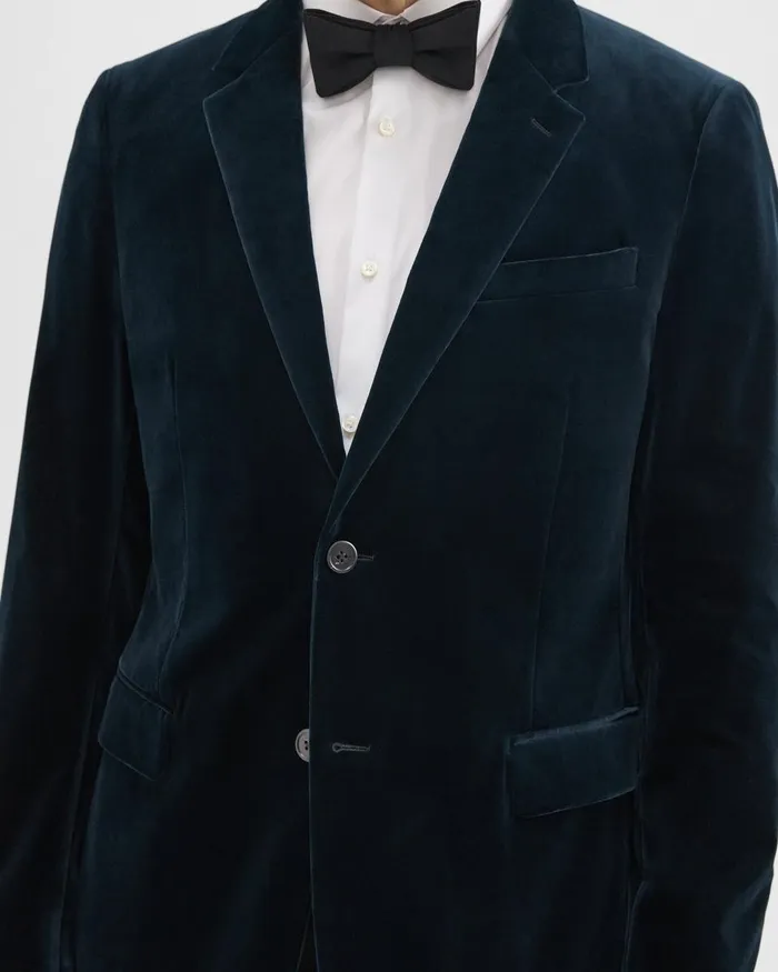 Theory Blazers Jackets Chambers Blazer In Stretch Velvet Baltic 8211 Men