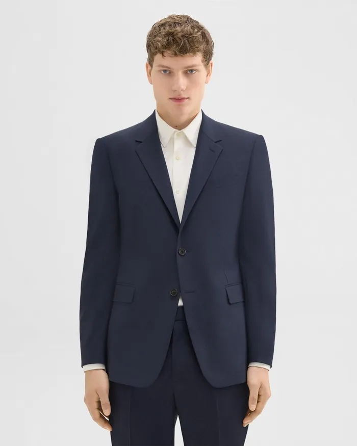 Theory Blazers Jackets Chambers Blazer In Stretch Wool Navy 8211 Men