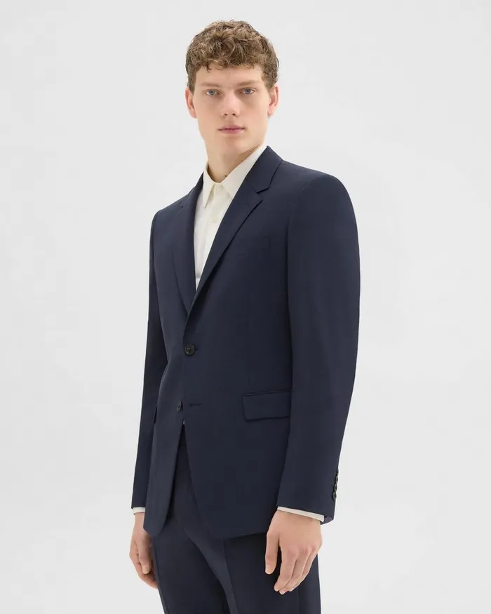 Theory Blazers Jackets Chambers Blazer In Stretch Wool Navy 8211 Men