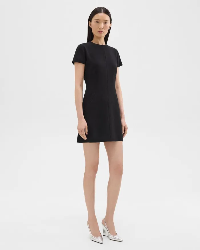 Theory Dresses Dolman Sleeve Mini Dress In Admiral Crepe Black 8211 Women