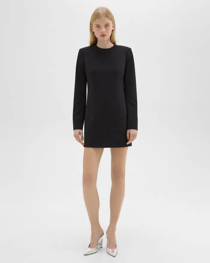 Theory Dresses Mini Tunic Dress In Crepe Black 8211 Women