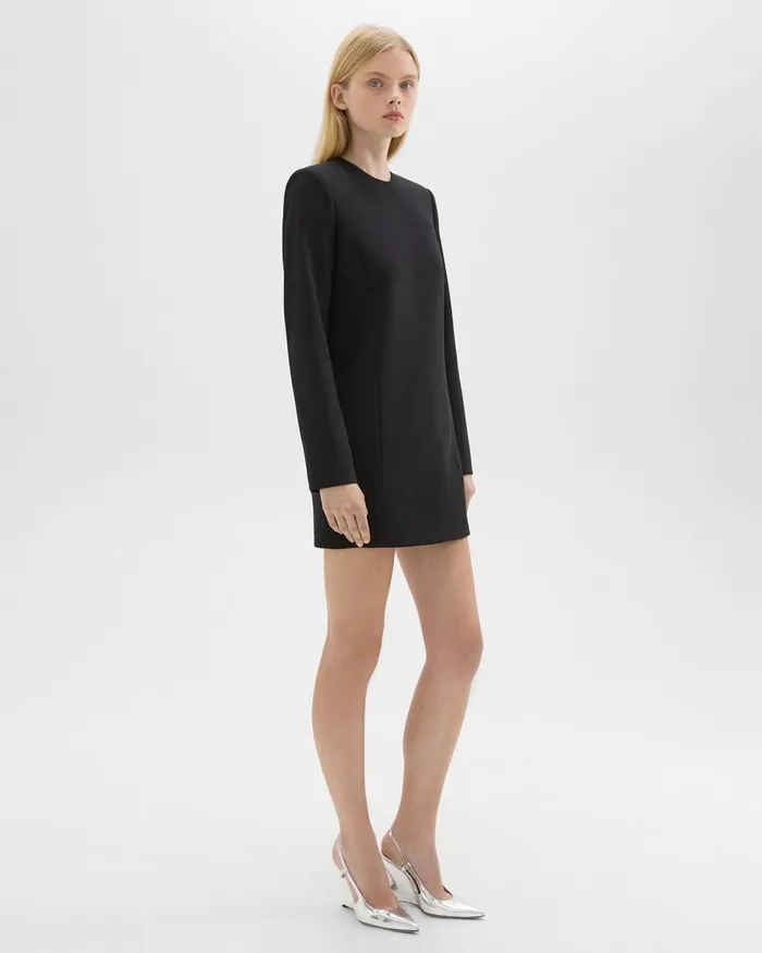 Theory Dresses Mini Tunic Dress In Crepe Black 8211 Women