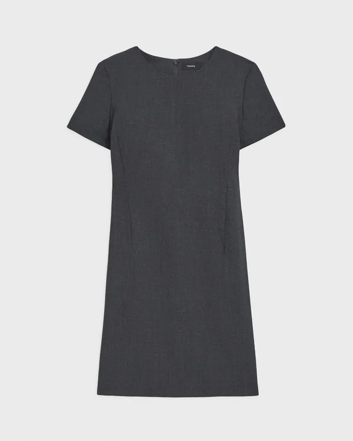 Theory Dresses Sheath Dress In Good Wool Charcoal Melange 8211 Women