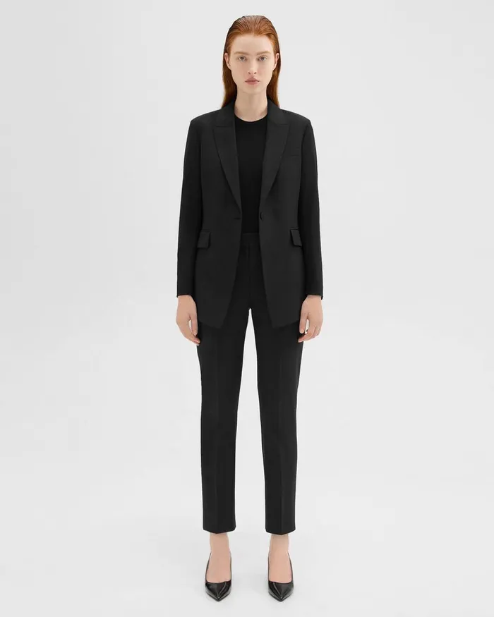 Theory Pants Treeca Pant In Good Wool Black 8211 Women