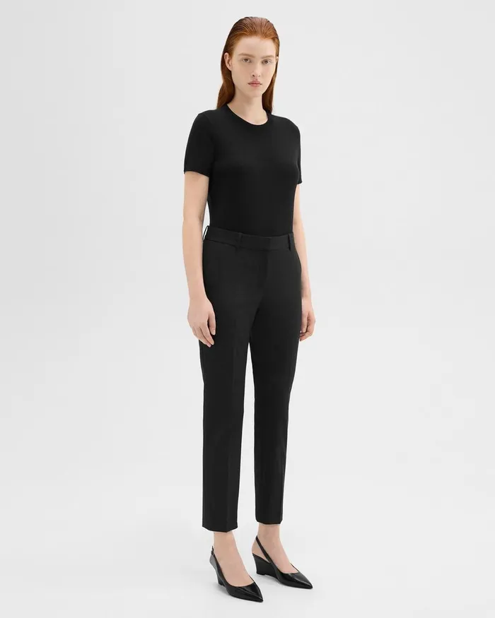 Theory Pants Treeca Pant In Good Wool Black 8211 Women