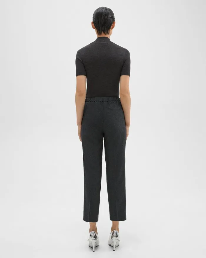 Theory Pants Treeca PullOn Pant In Sleek Flannel New Charcoal Melange 8211 Women