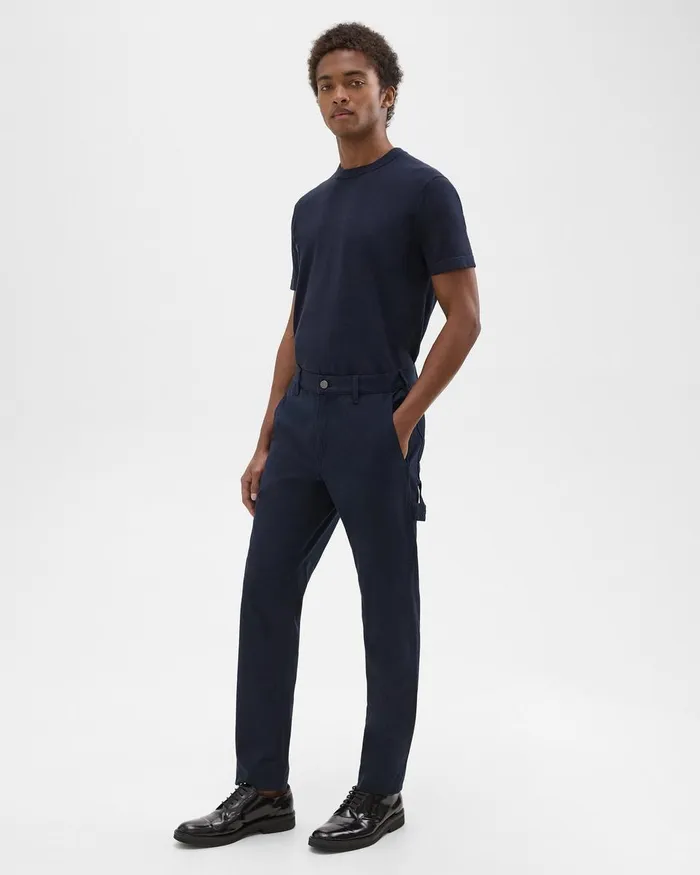 Theory Pants Zaine Carpenter Pant In Stretch Cotton Canvas Baltic 8211 Men