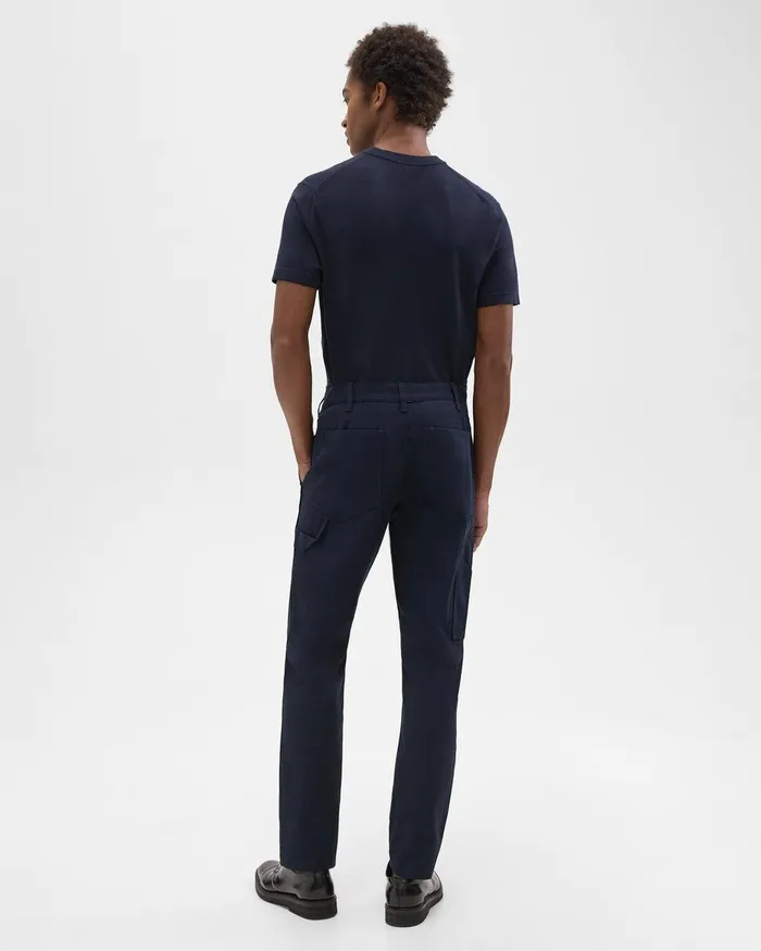 Theory Pants Zaine Carpenter Pant In Stretch Cotton Canvas Baltic 8211 Men