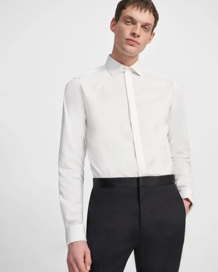Theory Shirts Dover Tuxedo Shirt In Cotton White 8211 Men