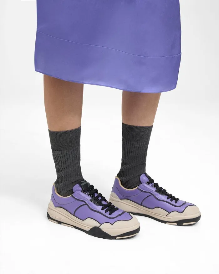Theory Shoes Leather Sneaker Lilac 8211 Women