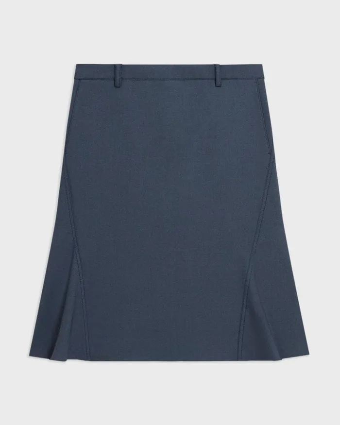 Theory Skirts Wool Gabardine Trumpet Skirt Bluestone 8211 Women
