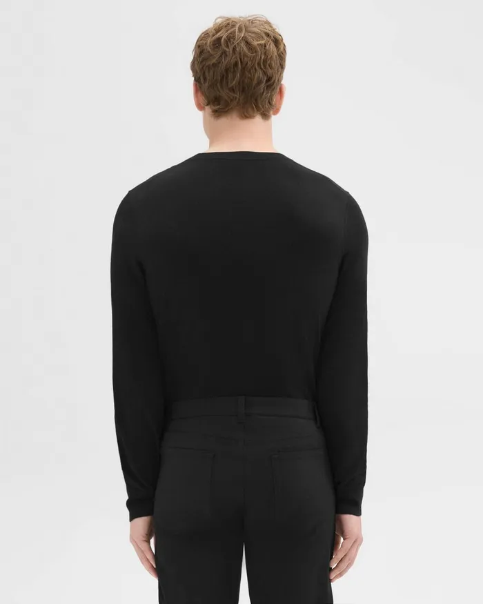 Theory Sweaters Cardigans Crewneck Sweater In Regal Wool Black 8211 Men