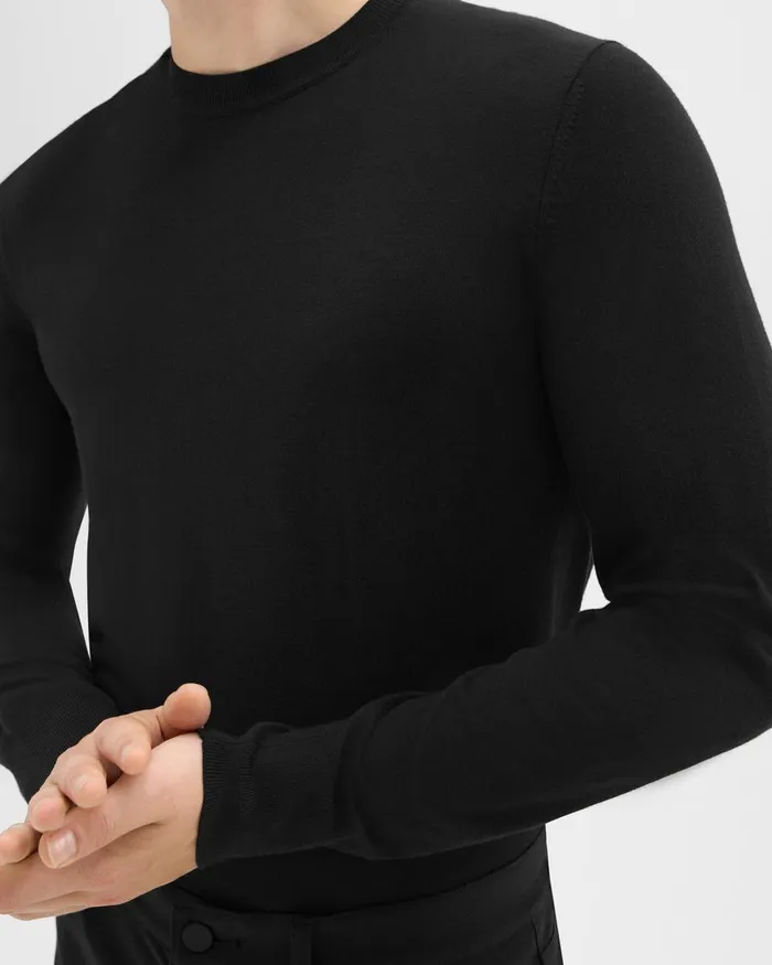 Theory Sweaters Cardigans Crewneck Sweater In Regal Wool Black 8211 Men