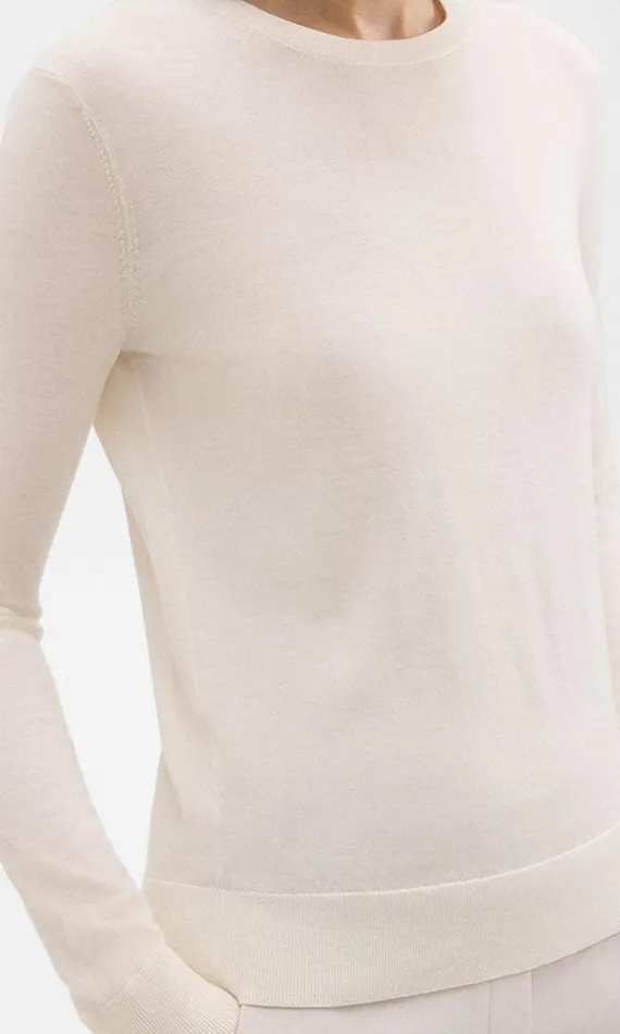 Theory Sweaters Cardigans Crewneck Sweater In Regal Wool New Ivory 8211 Women