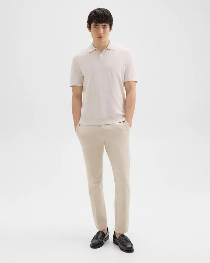 Theory Sweaters Cardigans Goris Piqu Polo Shirt In Light Bilen Melange Ivory 8211 Men