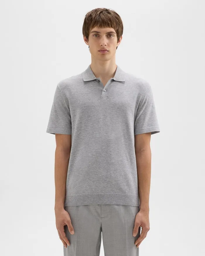 Theory Sweaters Cardigans Goris Polo Shirt In Light Bilen Light Grey Heather 8211 Men