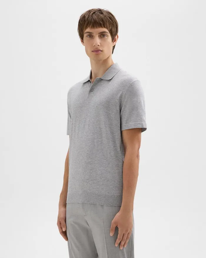 Theory Sweaters Cardigans Goris Polo Shirt In Light Bilen Light Grey Heather 8211 Men