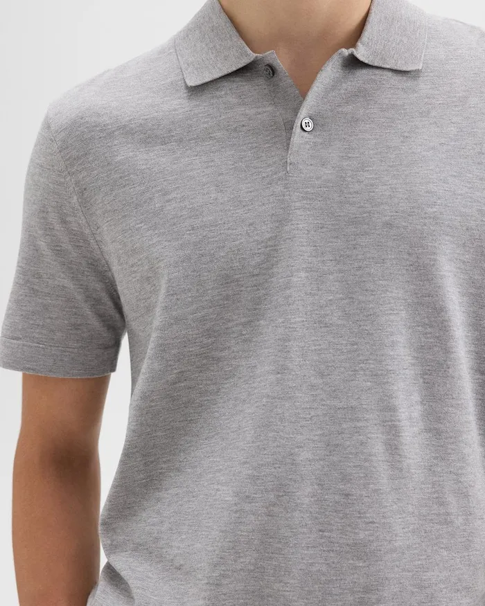 Theory Sweaters Cardigans Goris Polo Shirt In Light Bilen Light Grey Heather 8211 Men