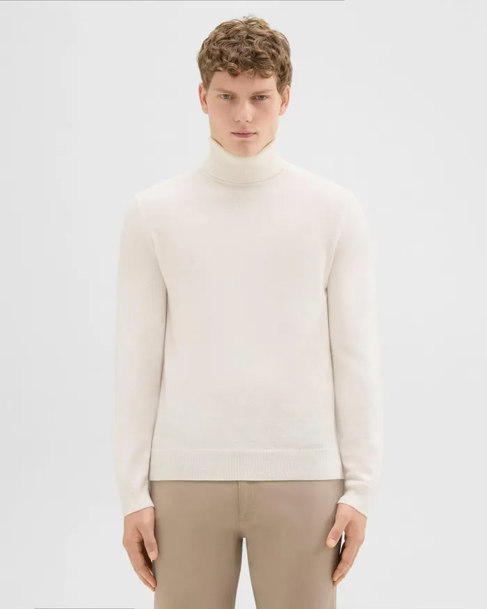 Theory Sweaters Cardigans Hilles Turtleneck Sweater In Cashmere Stone White 8211 Men