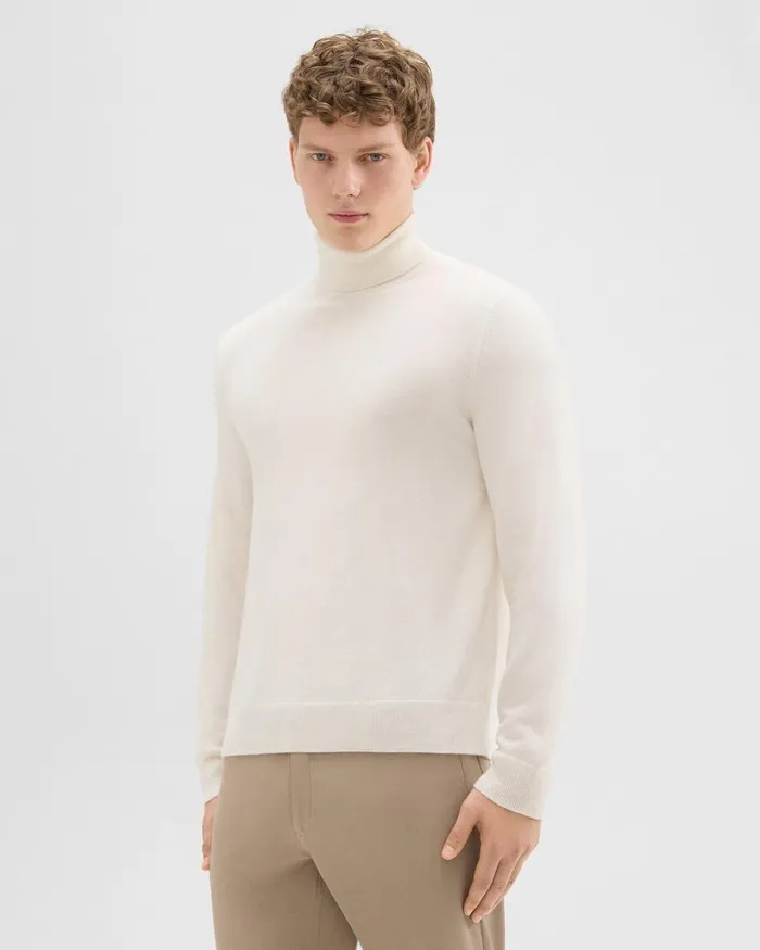 Theory Sweaters Cardigans Hilles Turtleneck Sweater In Cashmere Stone White 8211 Men