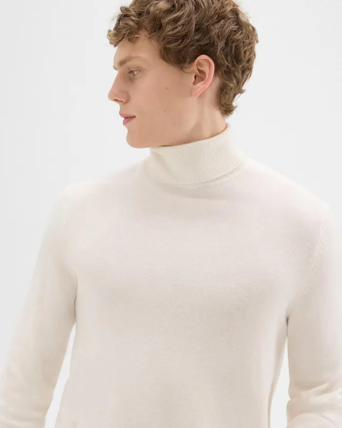 Theory Sweaters Cardigans Hilles Turtleneck Sweater In Cashmere Stone White 8211 Men