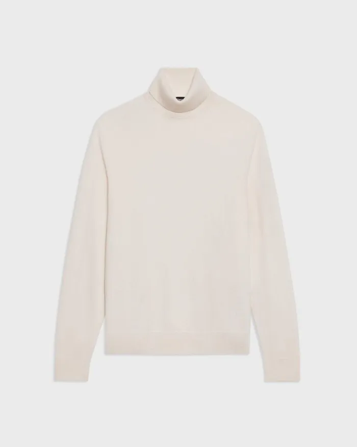 Theory Sweaters Cardigans Hilles Turtleneck Sweater In Cashmere Stone White 8211 Men