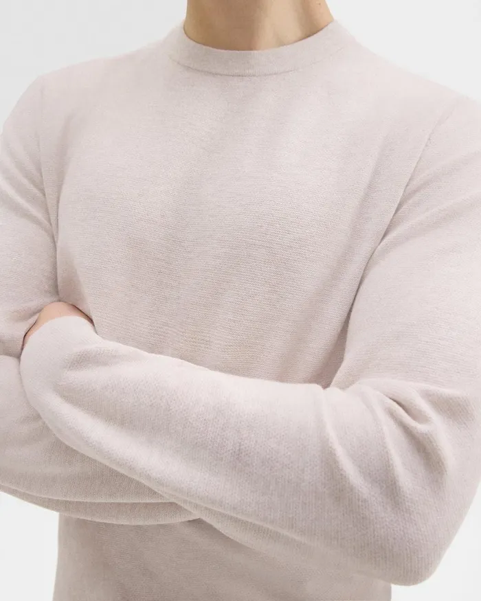 Theory Sweaters Cardigans Riland Sweater In Light Bilen Melange Ivory 8211 Men