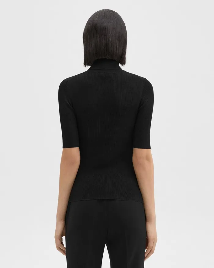 Theory Sweaters Cardigans ShortSleeve Turtleneck In Merino Wool Black 8211 Women