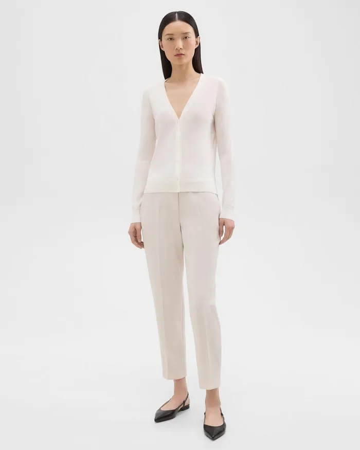 Theory Sweaters Cardigans VNeck Cardigan In Regal Wool New Ivory 8211 Women