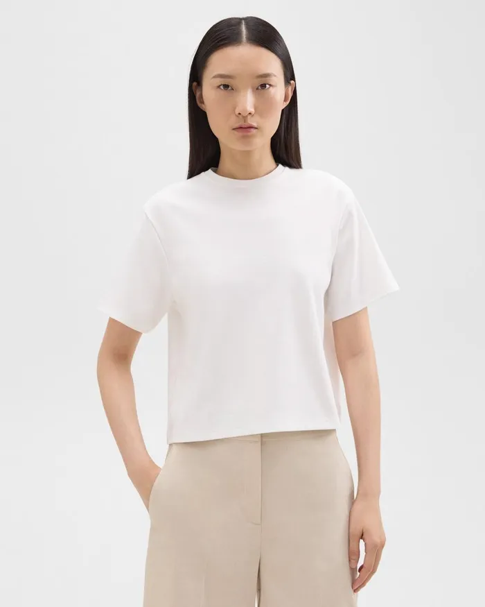 Theory TShirts Boxy Tee In Cotton Jersey White 8211 Women