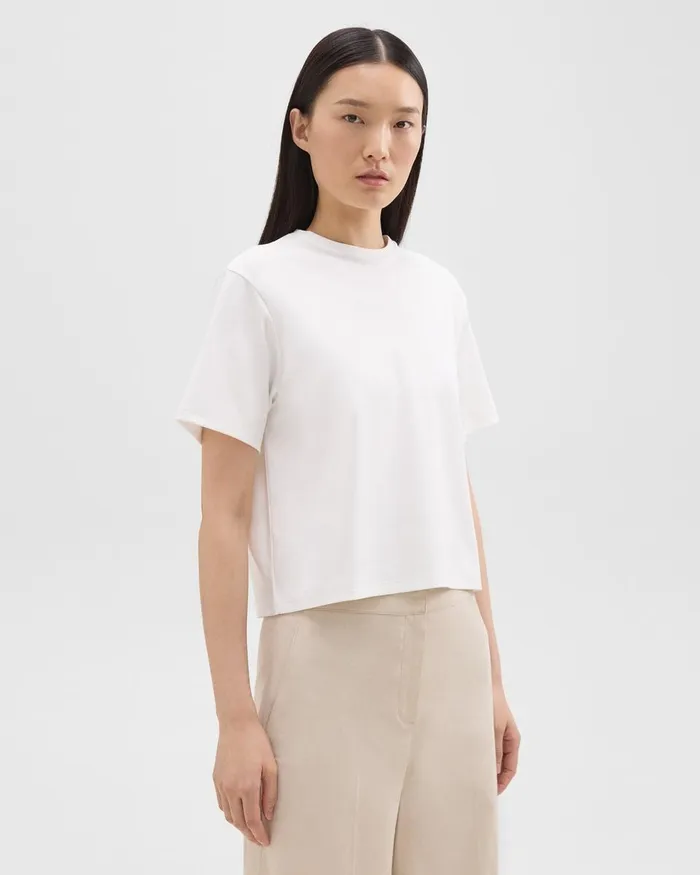 Theory TShirts Boxy Tee In Cotton Jersey White 8211 Women