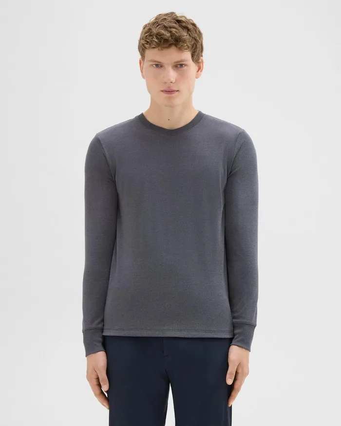 Theory Tshirts Polos Essential LongSleeve Tee In Anemone Modal Jersey Pestle Melange 8211 Men